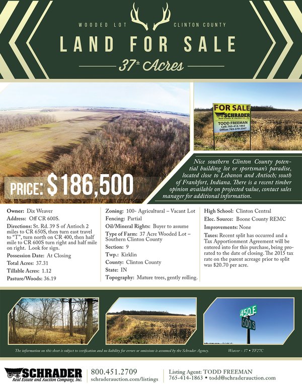 Listing brochure cover - 37+/- Acre Wooded Lot